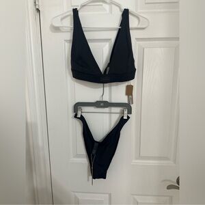 SKIMS SWIM 2-PIECE SET SZ L - ONYX